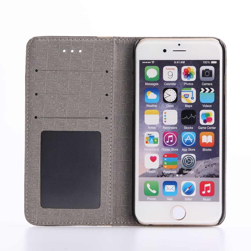 iPhone SE (2022/2020) / 8 / 7 Leder Bookstyle Tasche im Holz Look - Rotbraun