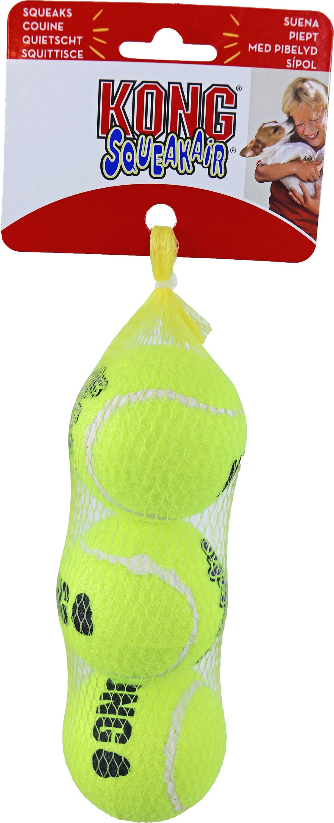 Kong hondenspeelgoed Squeakair tennisbal met piep D 6,5 cm 3 stuks