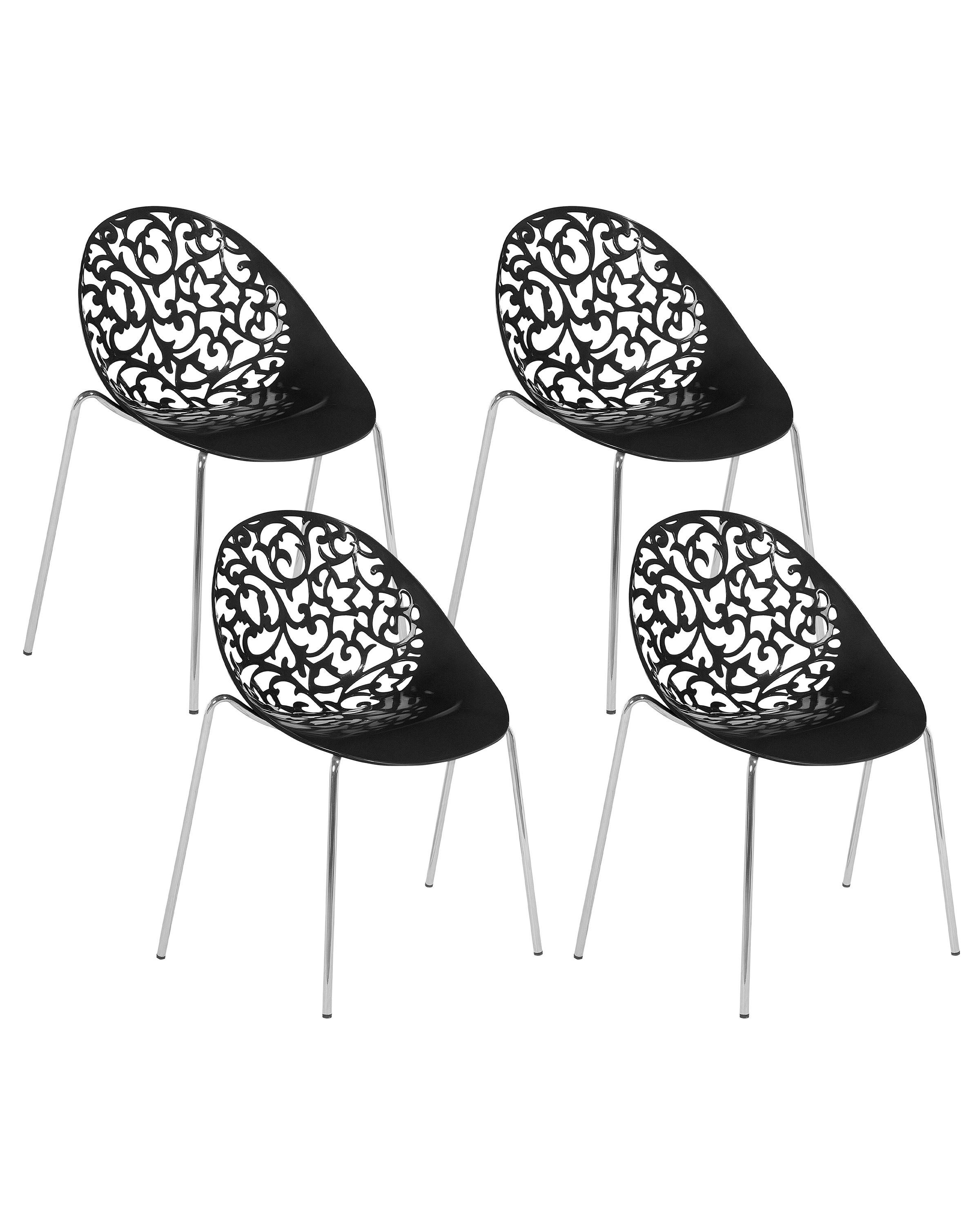 Set van 4 eetkamerstoelen MUMFORD Zwart
