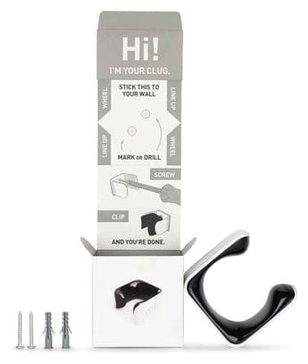 Support Vélo Mural Hornit Clug Plus (70-81mm / 2.75-3.2'') Blanc / Noir