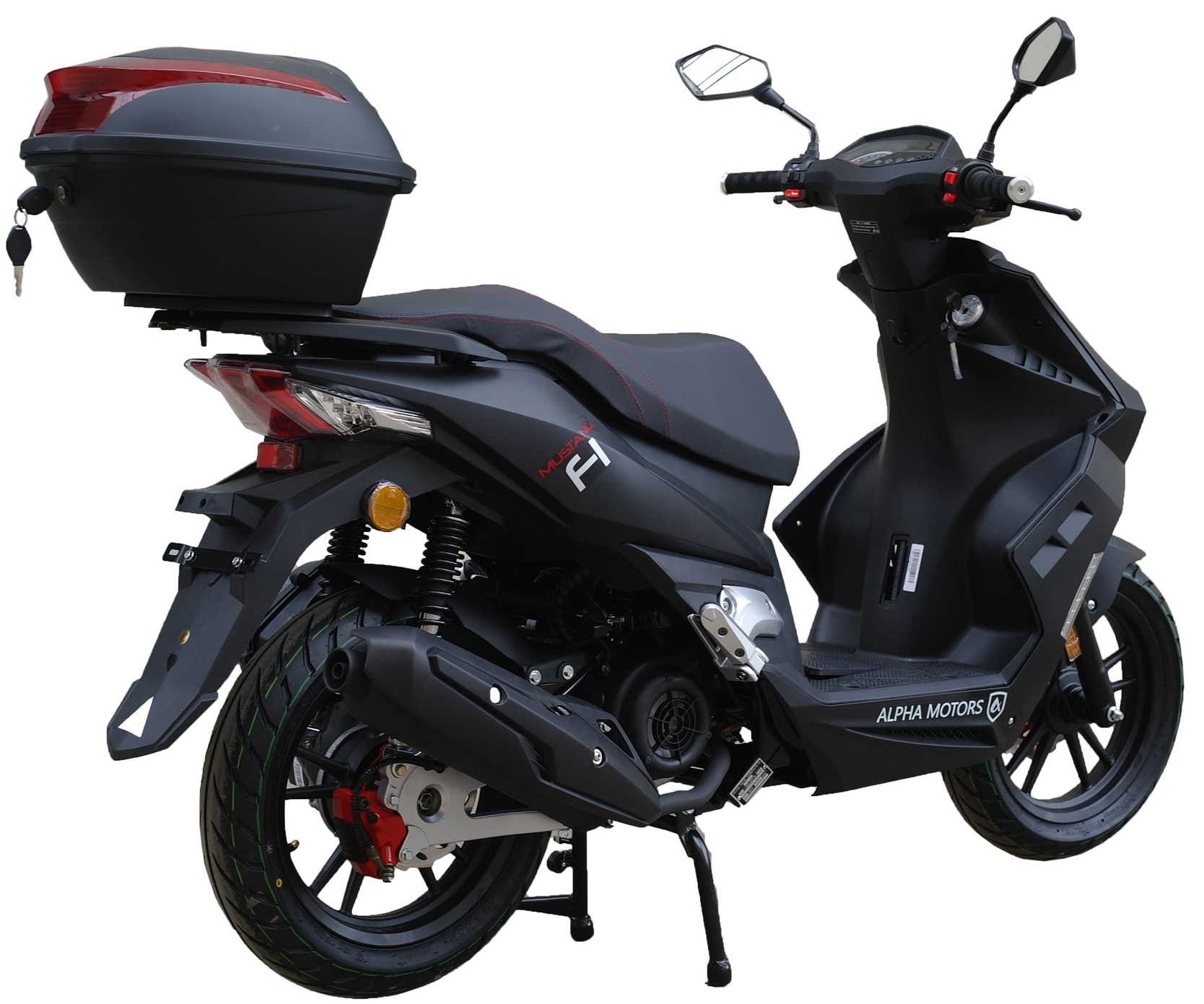 Alpha Motors Motorroller Mustang FI 125 ccm 85 kmh EURO 5 mattschwarz inkl. Topcase