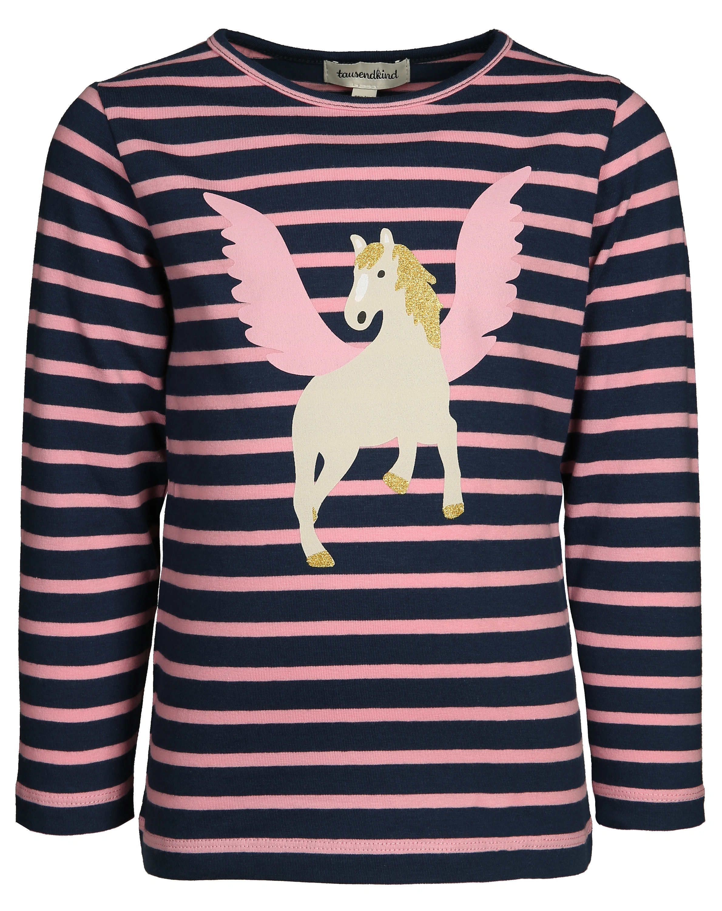 Langarmshirt PEGASUS gestreift in dunkelblau/rosa