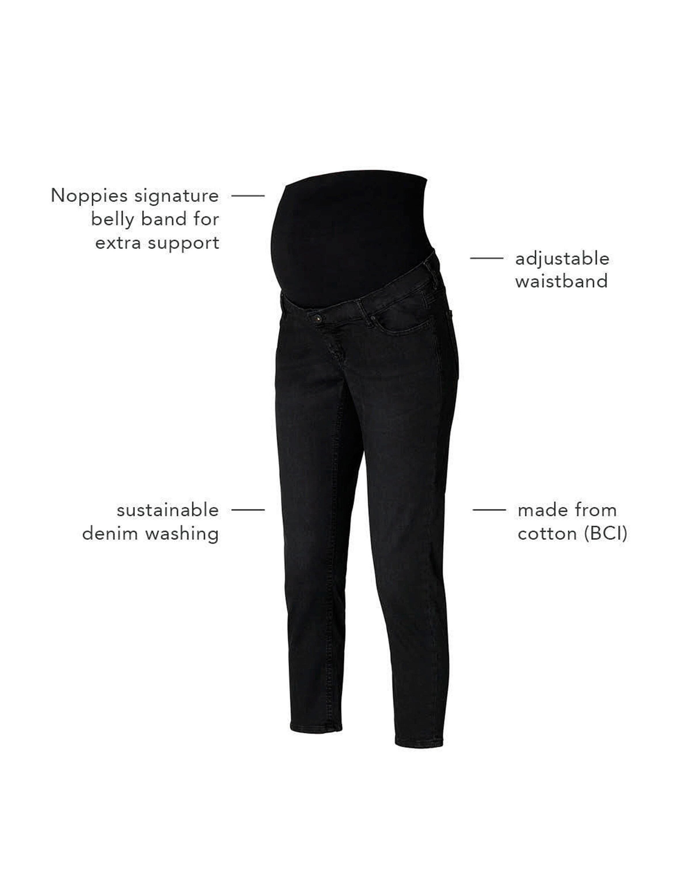 Noppies Slim Umstandsjeans Mila 7/8 Black Dark Wash