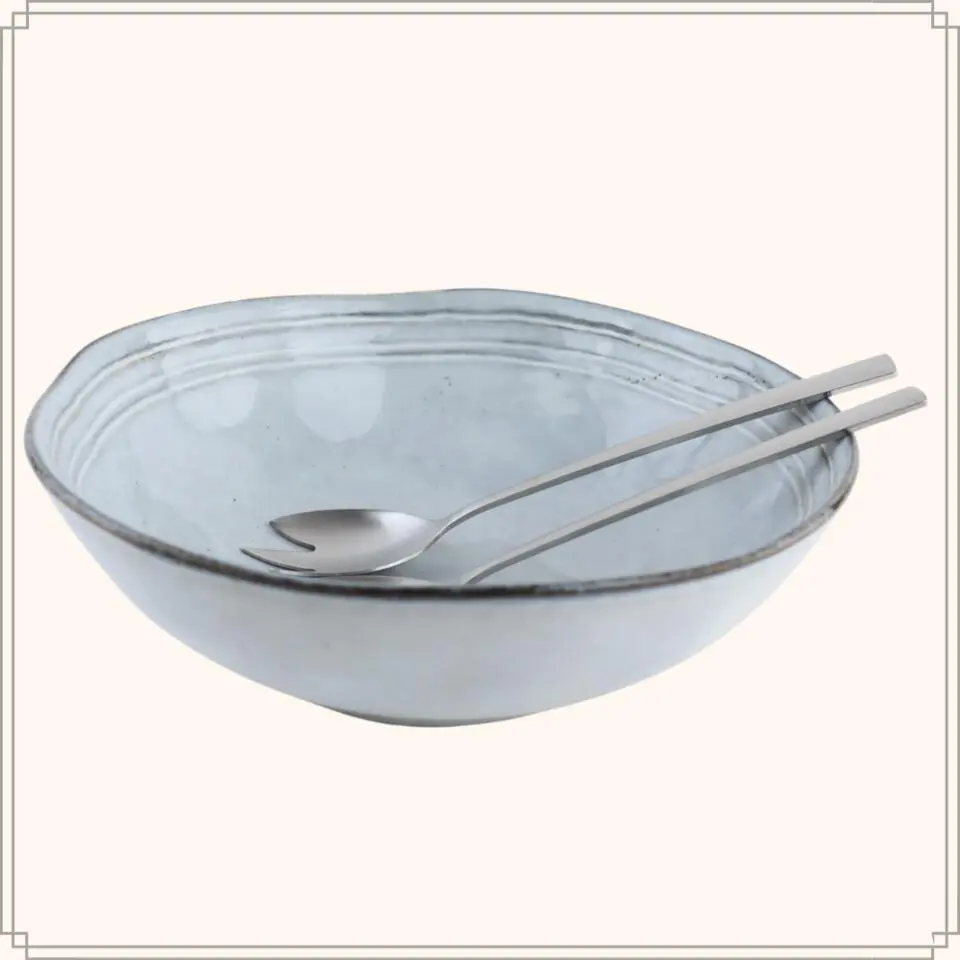OTIX Saladeschaal Slakom Serveerschaal 24cm Blauw Porselein BLUEBELL