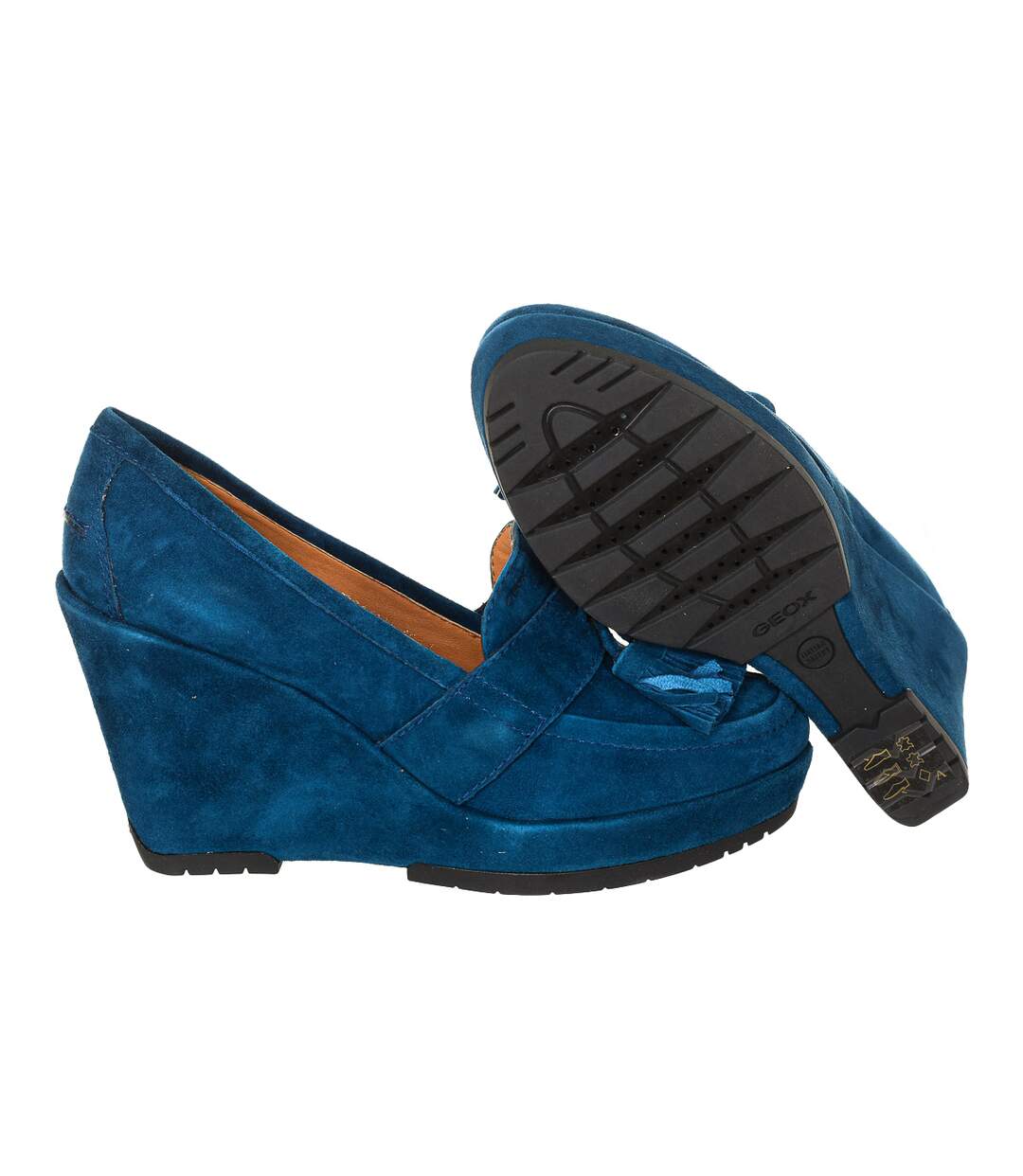 Women's leather wedge moccasin