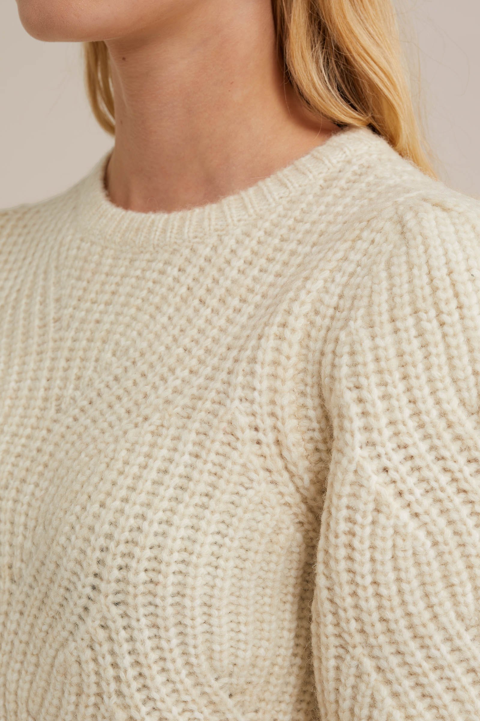 wolmix trui met structuur WE Fashion Wit