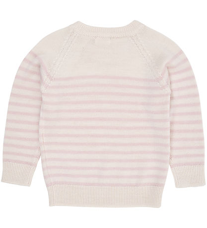 Copenhagen Colors Bluse - Uld - Strik - Cream/Dusty Rose Stripe