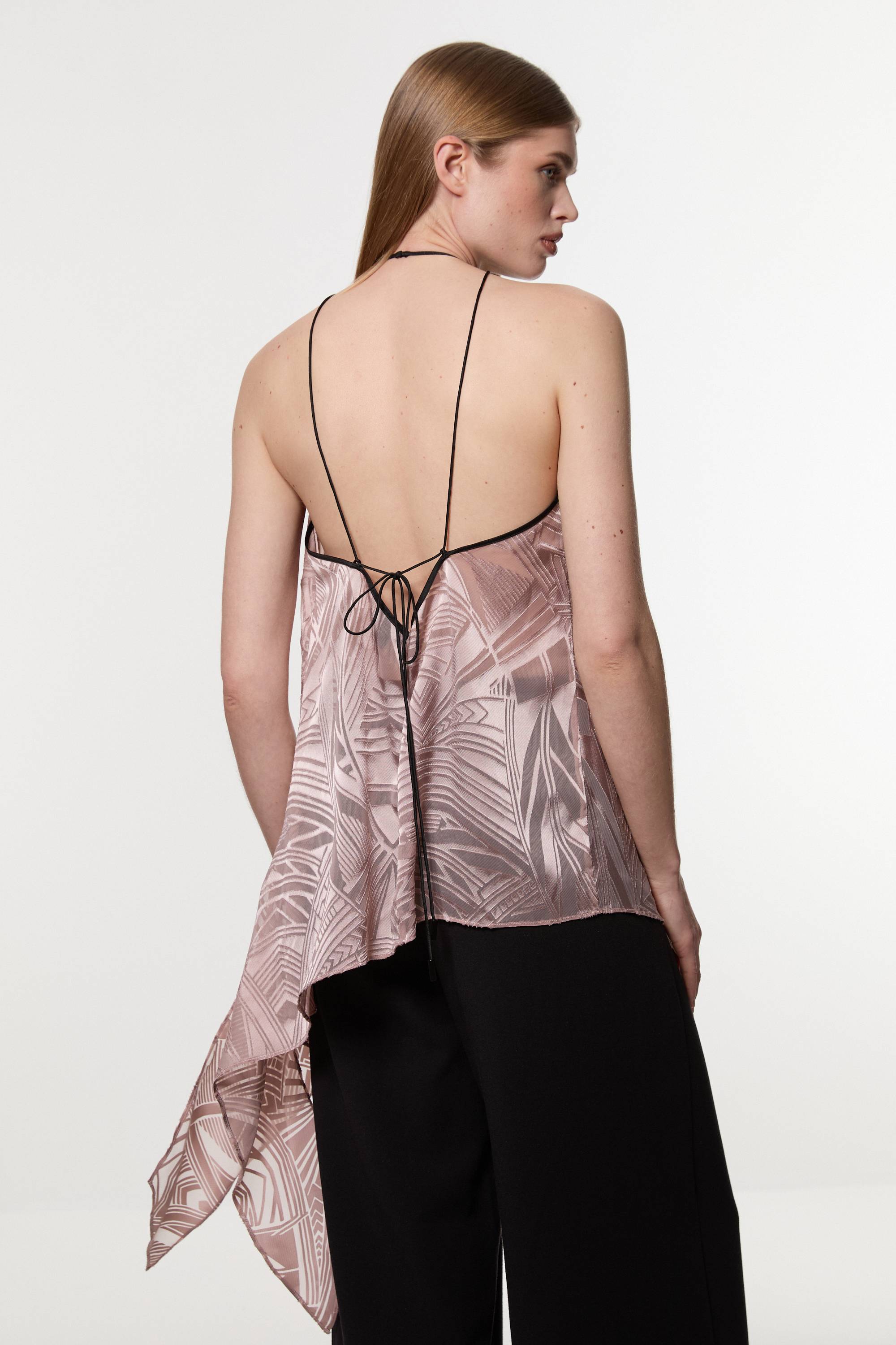 KarenMillen Tunique Asymétrique à Col Licou Amelia Graham Burnout