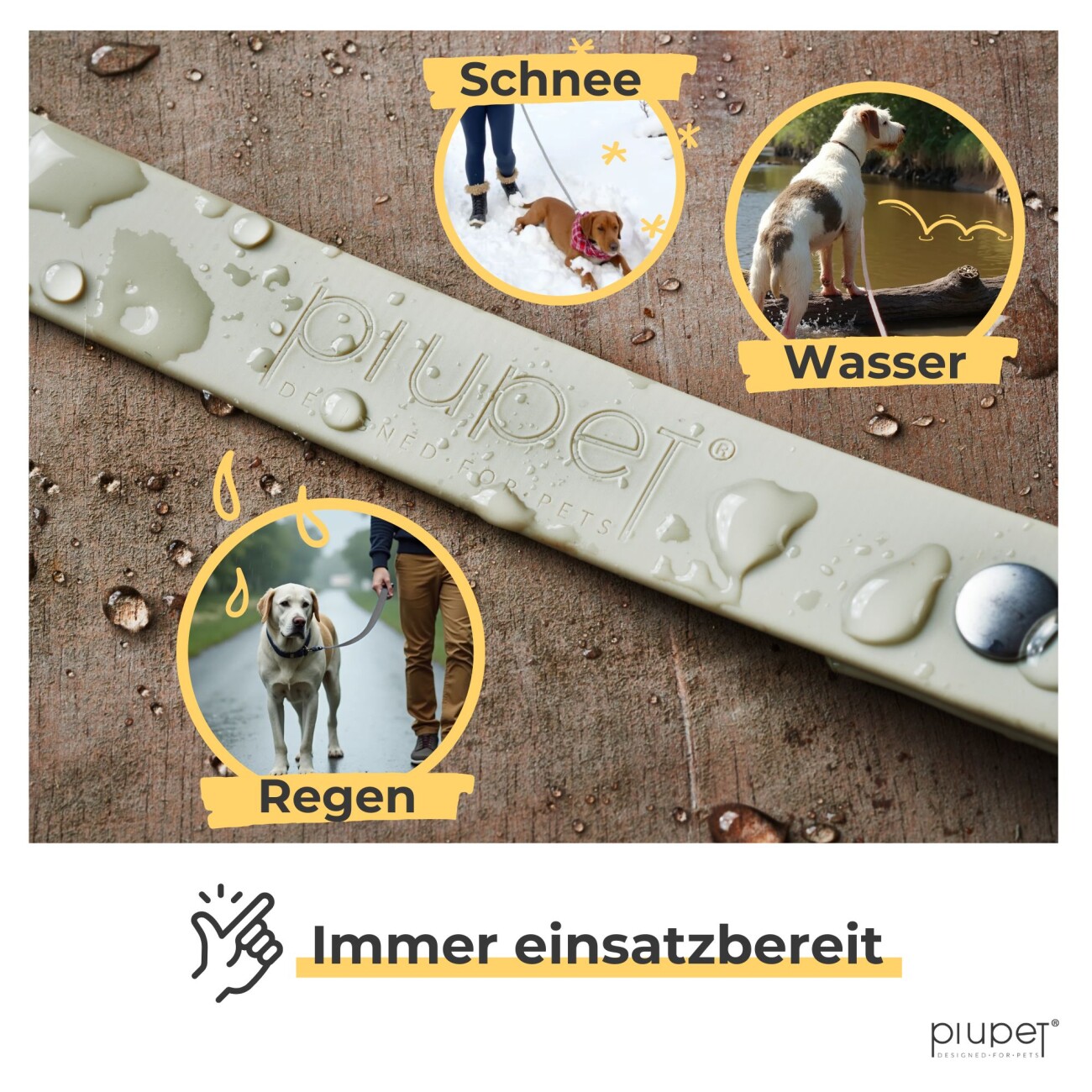 PIUPET Schleppleine grau 5 m