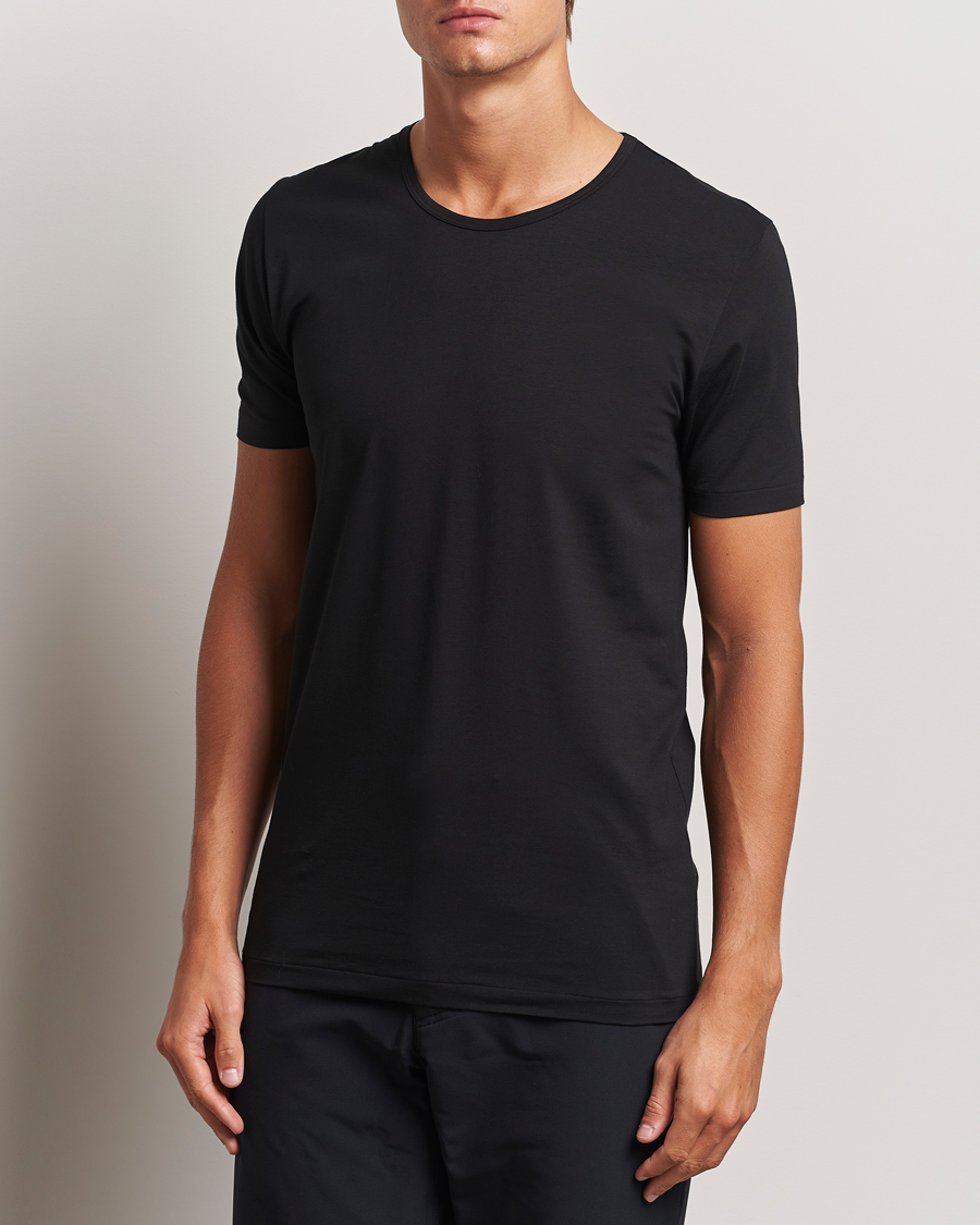 Zimmerli of Switzerland Pure Comfort Crew Neck T-shirt Black