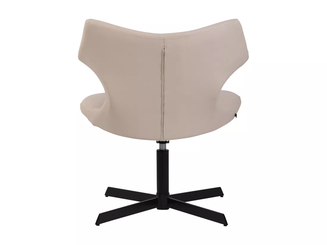Chaise gondole - Similicuir & Métal noir mat - Crème - Welland