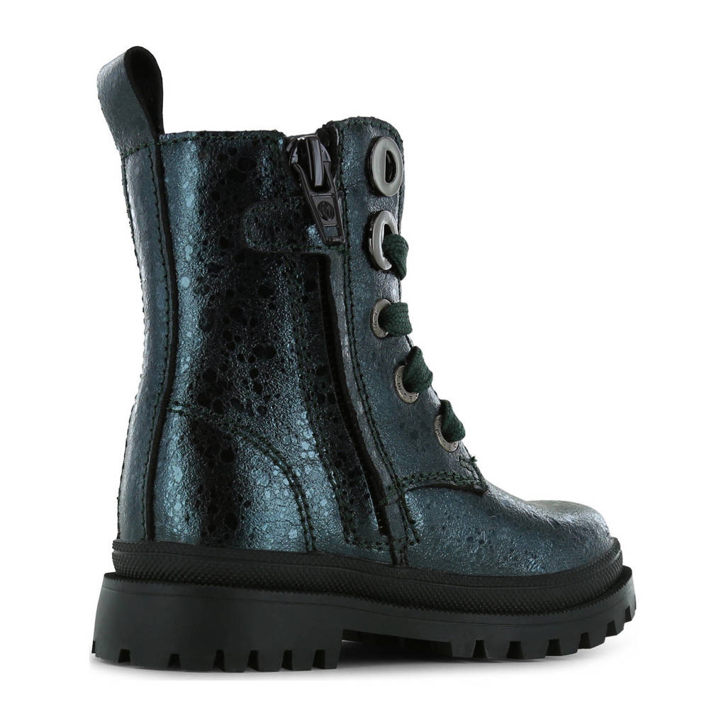Shoesme leren veterboots donkergroen