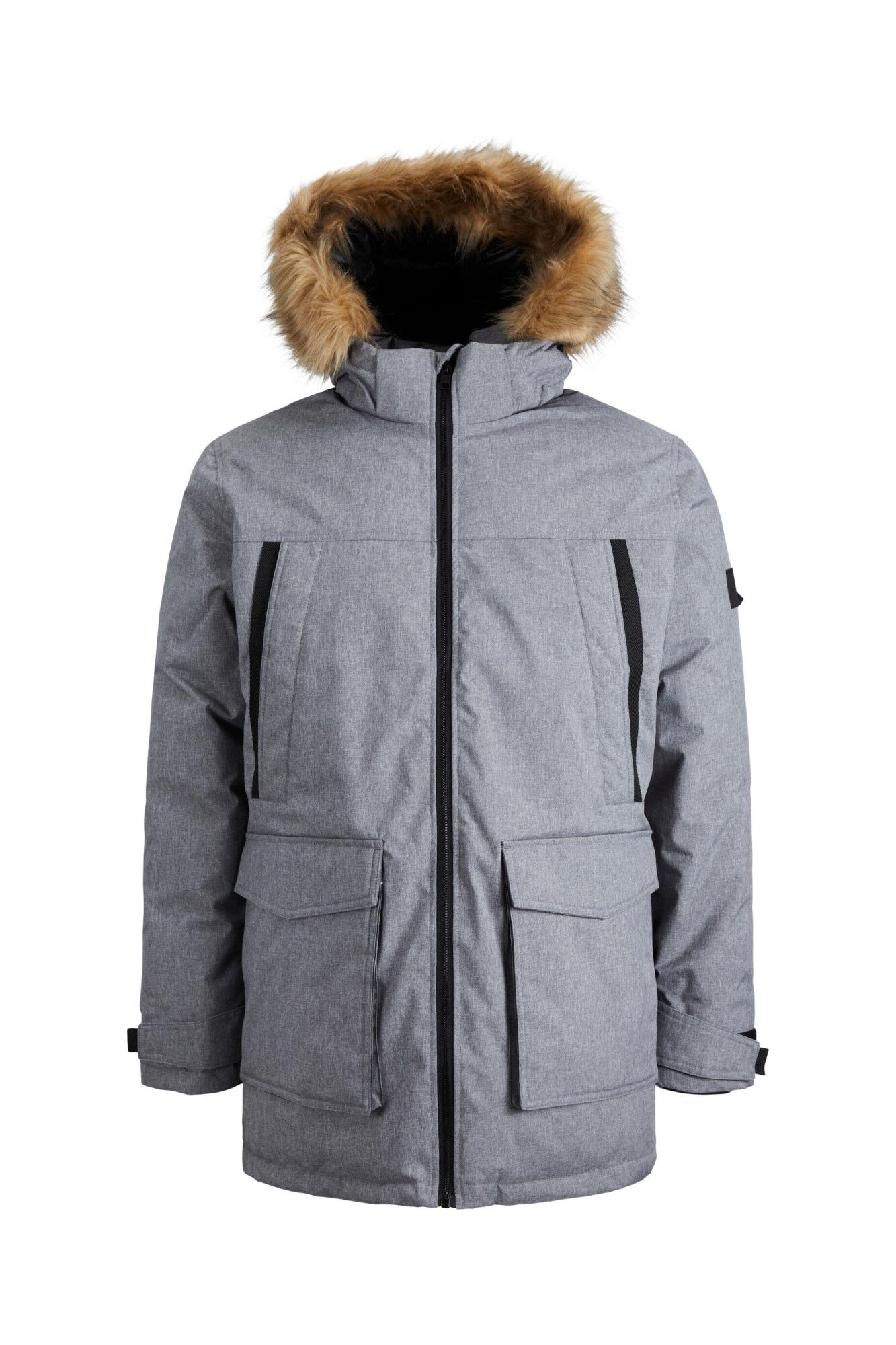 Parka com capuz de pele