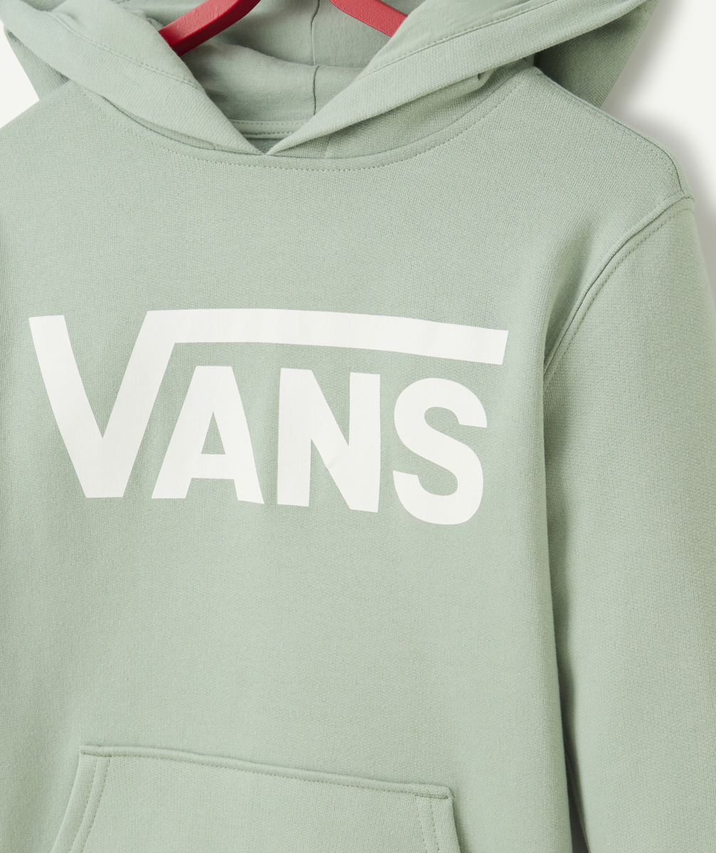 VANSSWEAT À CAPUCHE GARÇON EN COTON VERT AVEC LOGO