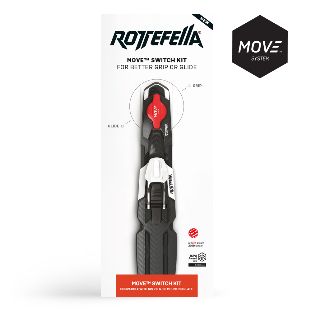 Rottefella Move Switch NIS 3.0 Justeres frem for bedre feste og bakover for bedre glid, uten å ta av skiene