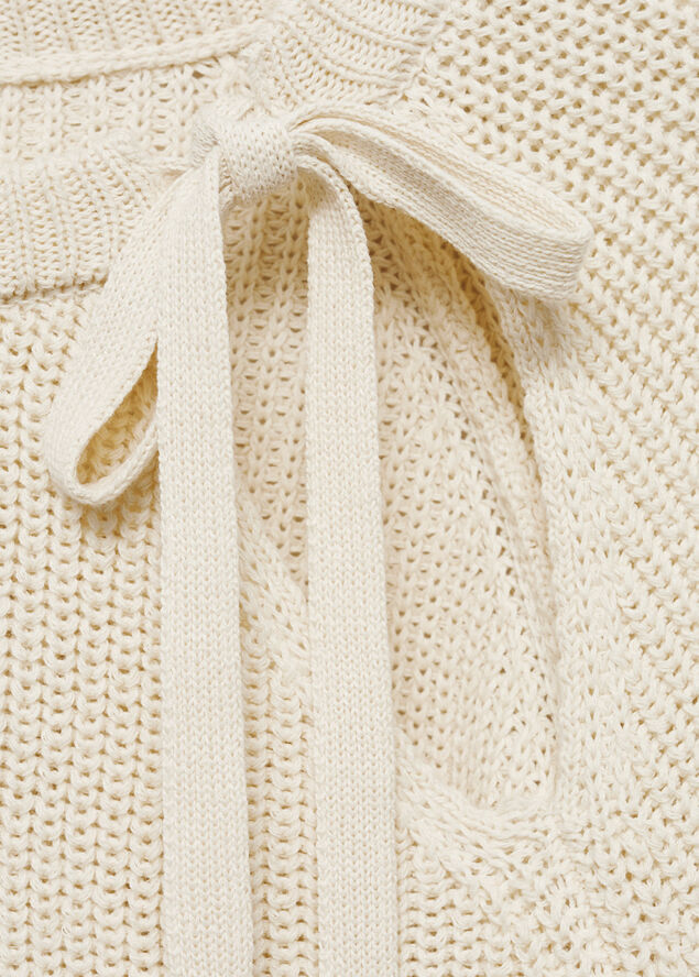 MANGO Cut-out knitted sweater Light beige