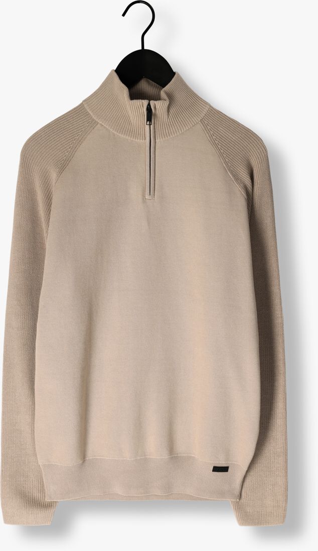 beige genti trui turtle zip