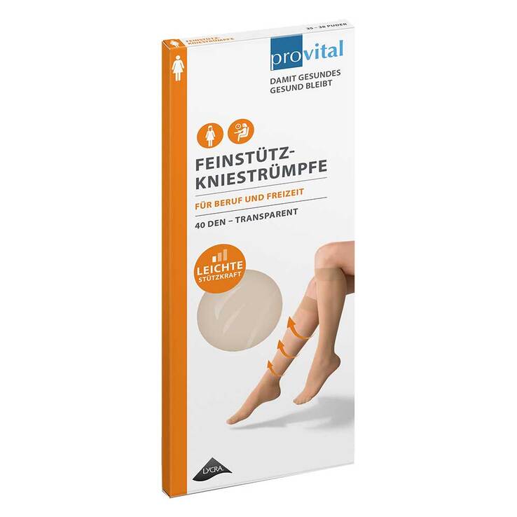 Provital 40 den Stützkniestrümpfe Größe 35 - 38 perle, 2 St