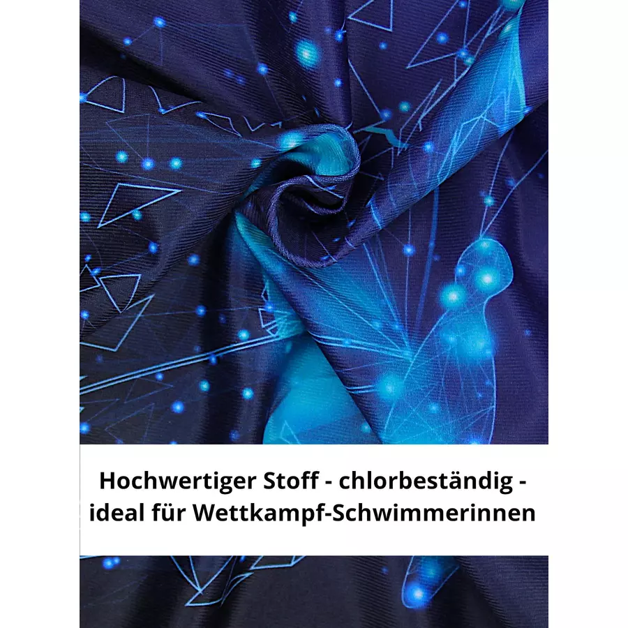Aquarti Mädchen Badeanzug Chlorresistent Muscleback Wassersport schwarz Modell 1