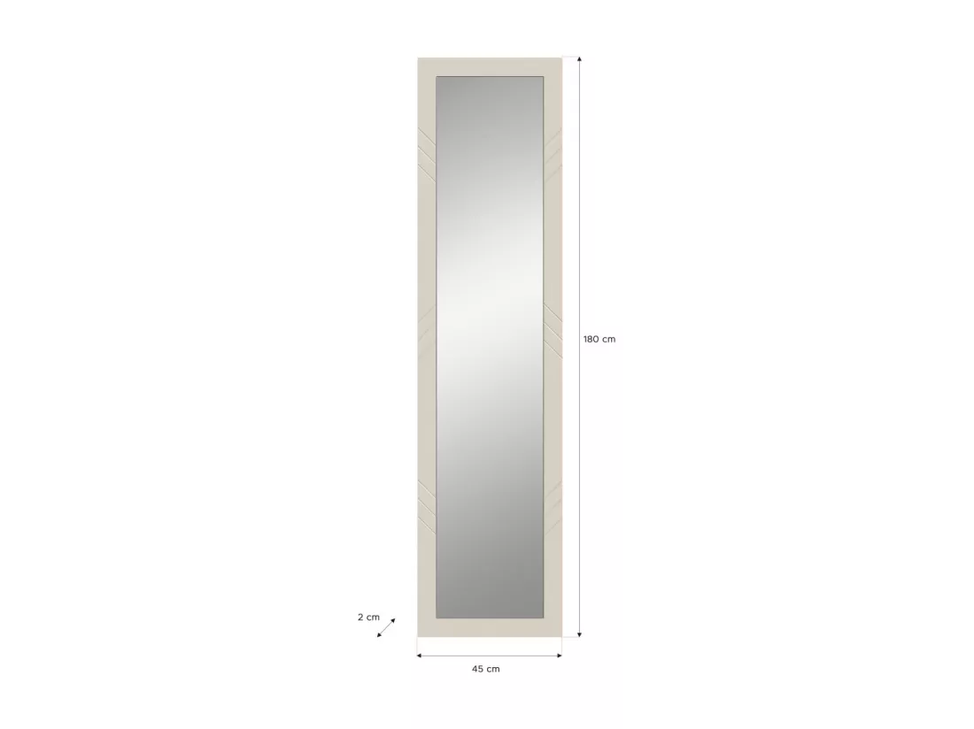 Miroir LUNA – Beige mat – Rectangulaire 45x180 cm