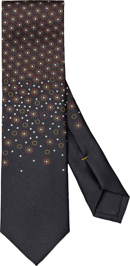 ETON Dark Blue Floral Print Silk Tie Blå