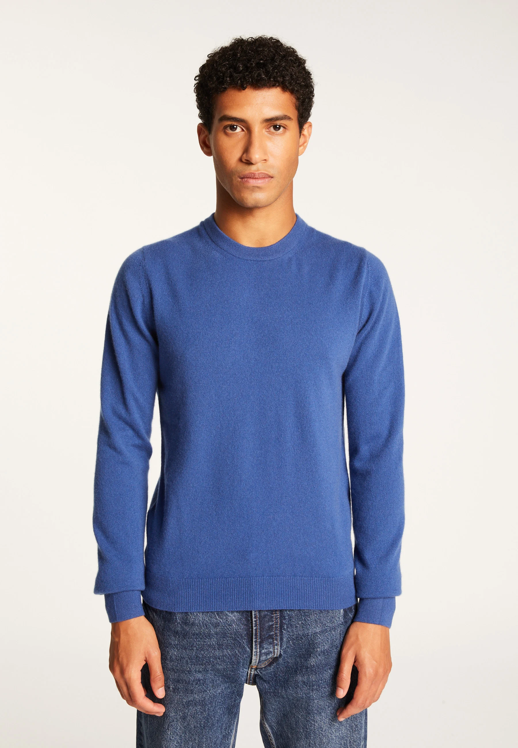 EVAINAH24 - Pull col rond en cachemire | Bleu