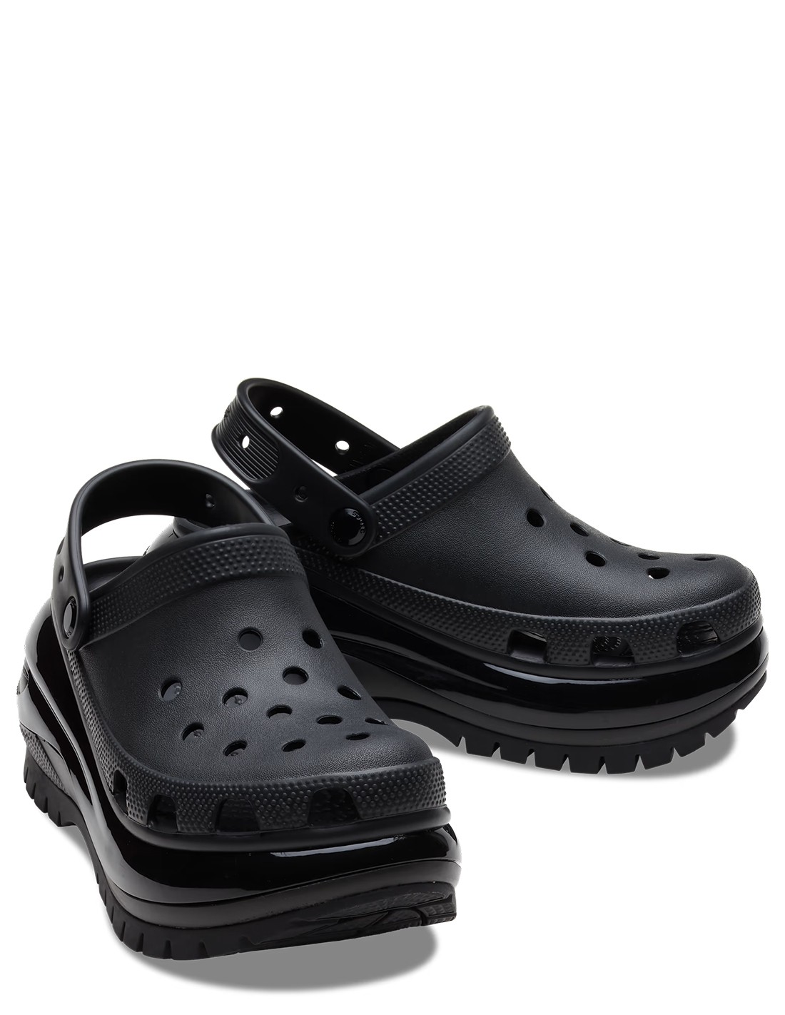 crocs sabots compensées femme classic mega crush noir