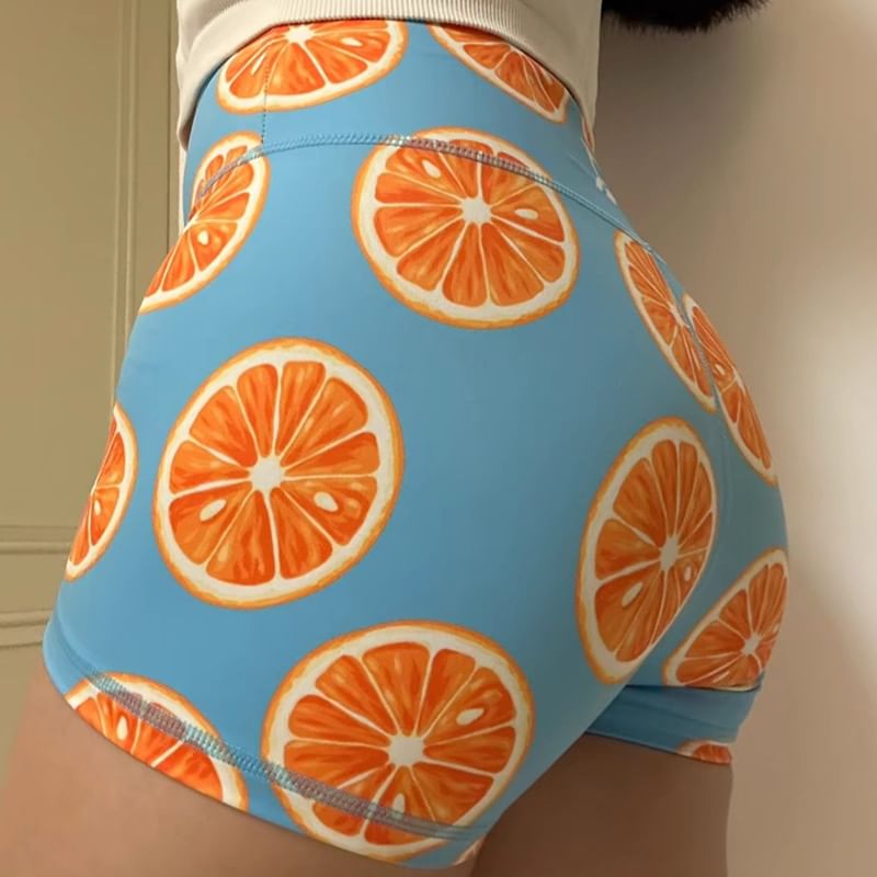 Runyz - Yogashorts met hoge taille en patroonprint