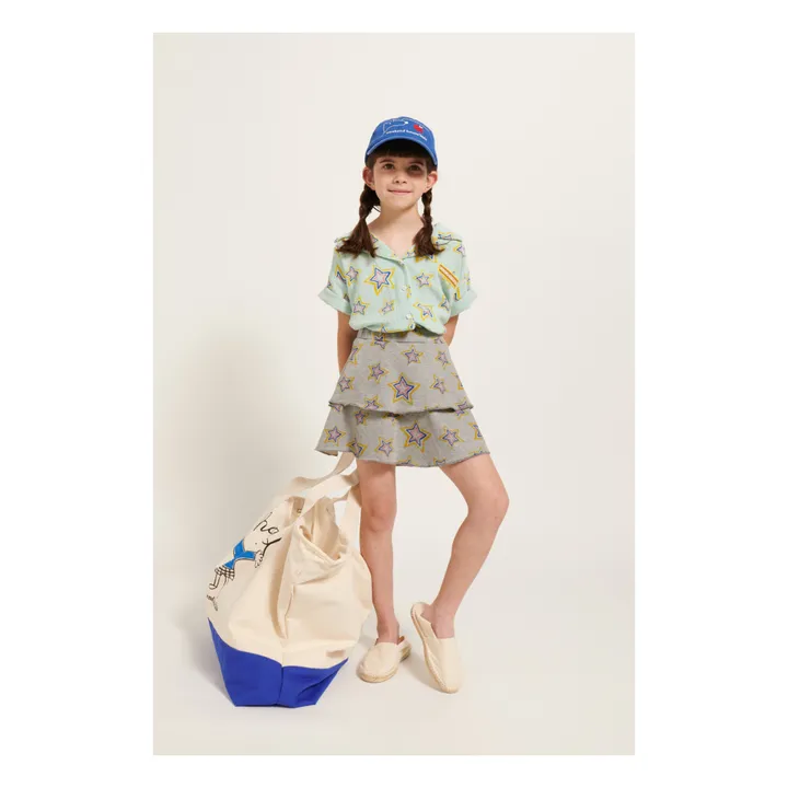 Weekend House Jupe Etoiles Coton Bio | Gris chiné