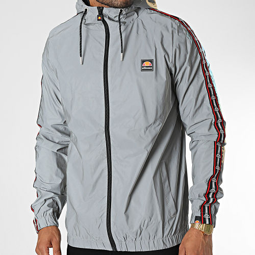 Veste Zippée Capuche A Bandes Macros SHP16201 Gris Réfléchissant