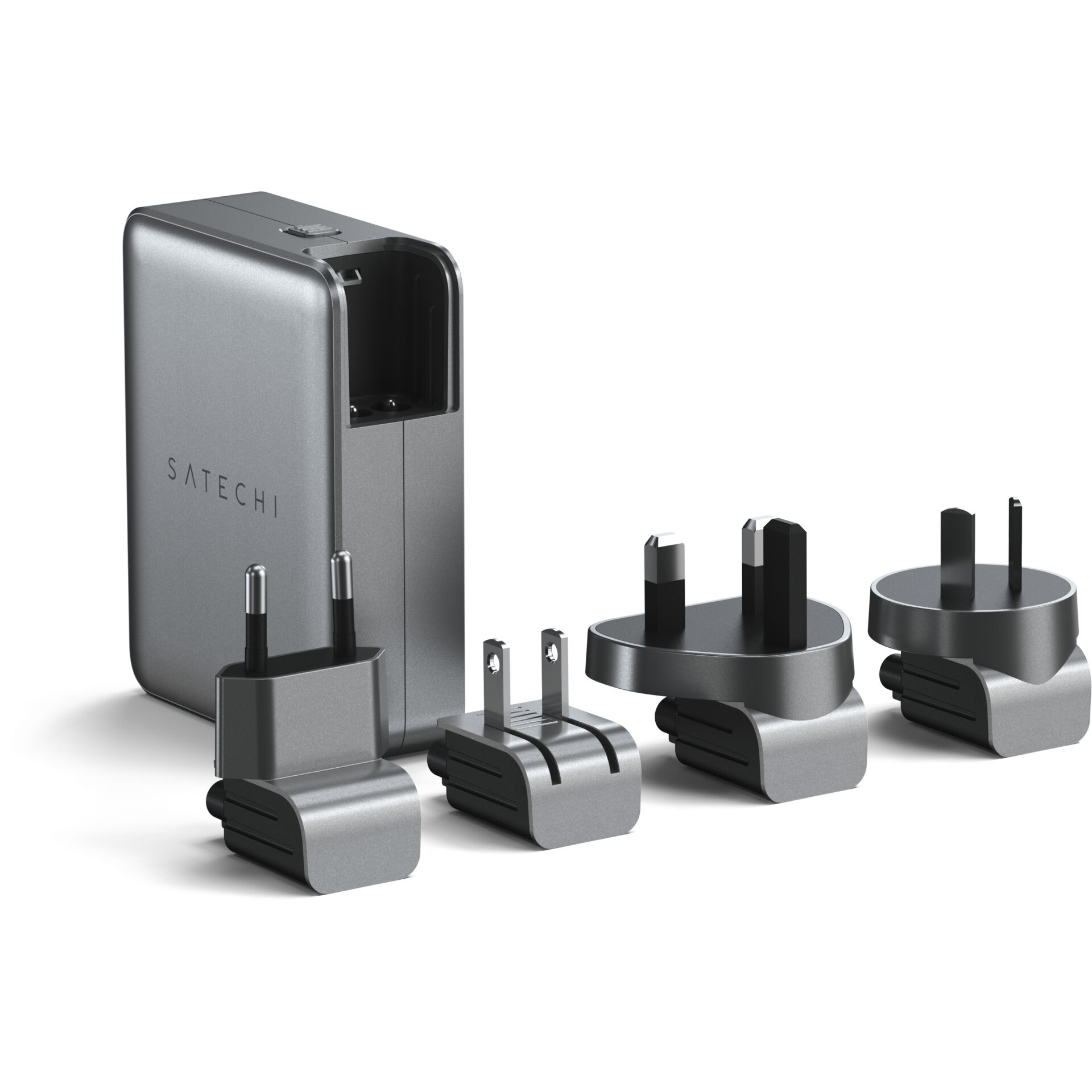 (145W) 4x USB C GaN Reise Ladegerät Power Delivery 3.1   Adapter Stecker EU / UK / US / AU (ST-W145GTM) - Space Gray