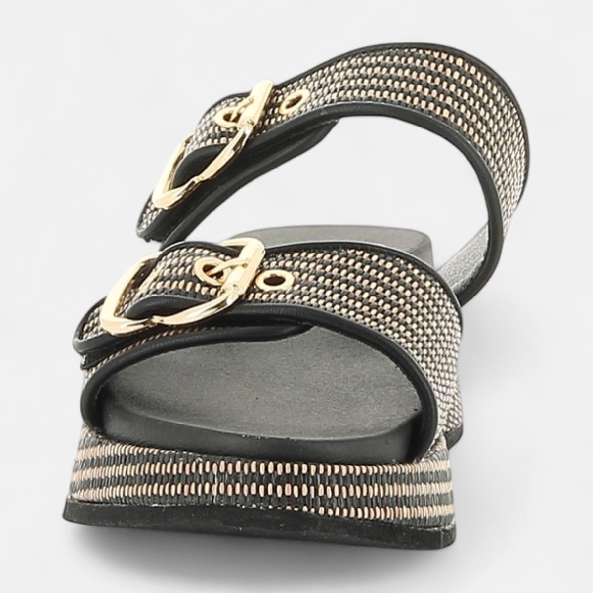 Mules à talon compensé Femme noir