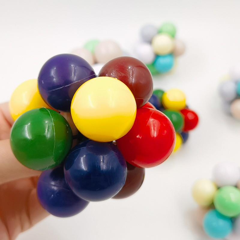 (4.5x4.5cm) Anti Stress Atom Ball Kinder Dekompressions Fidget Spielzeug Massage Perlen - Bunt