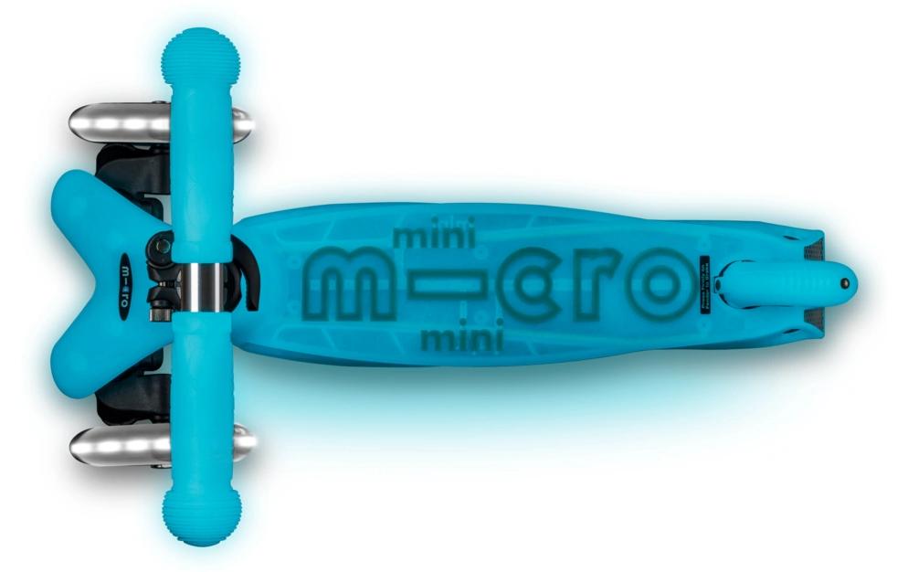 Kickboard Mini Micro Deluxe Glow LED HellblauScooter für Kinder