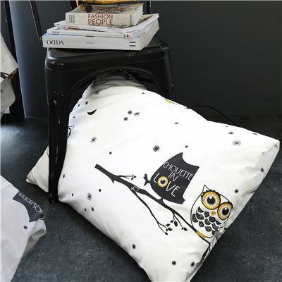 Linge de lit motif chouettes - BECQUET CRÉATION