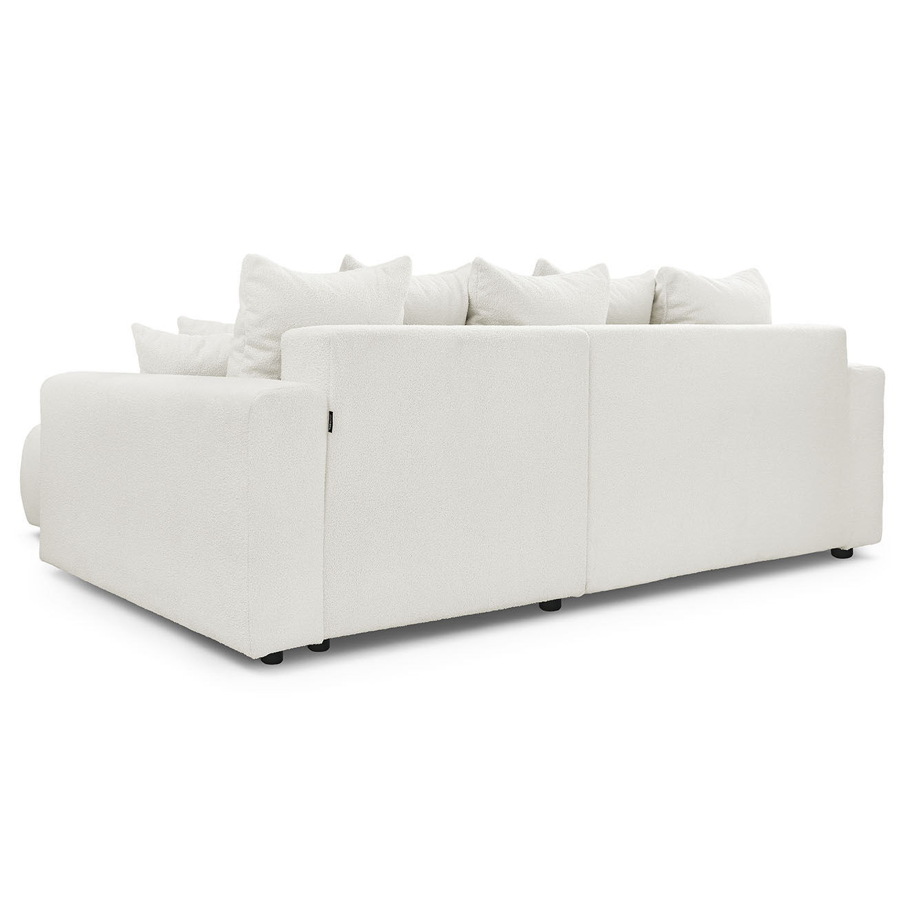 Bobochic Canapé d'angle convertible reversible bouclette Envy blanc - 282x153x95 cm