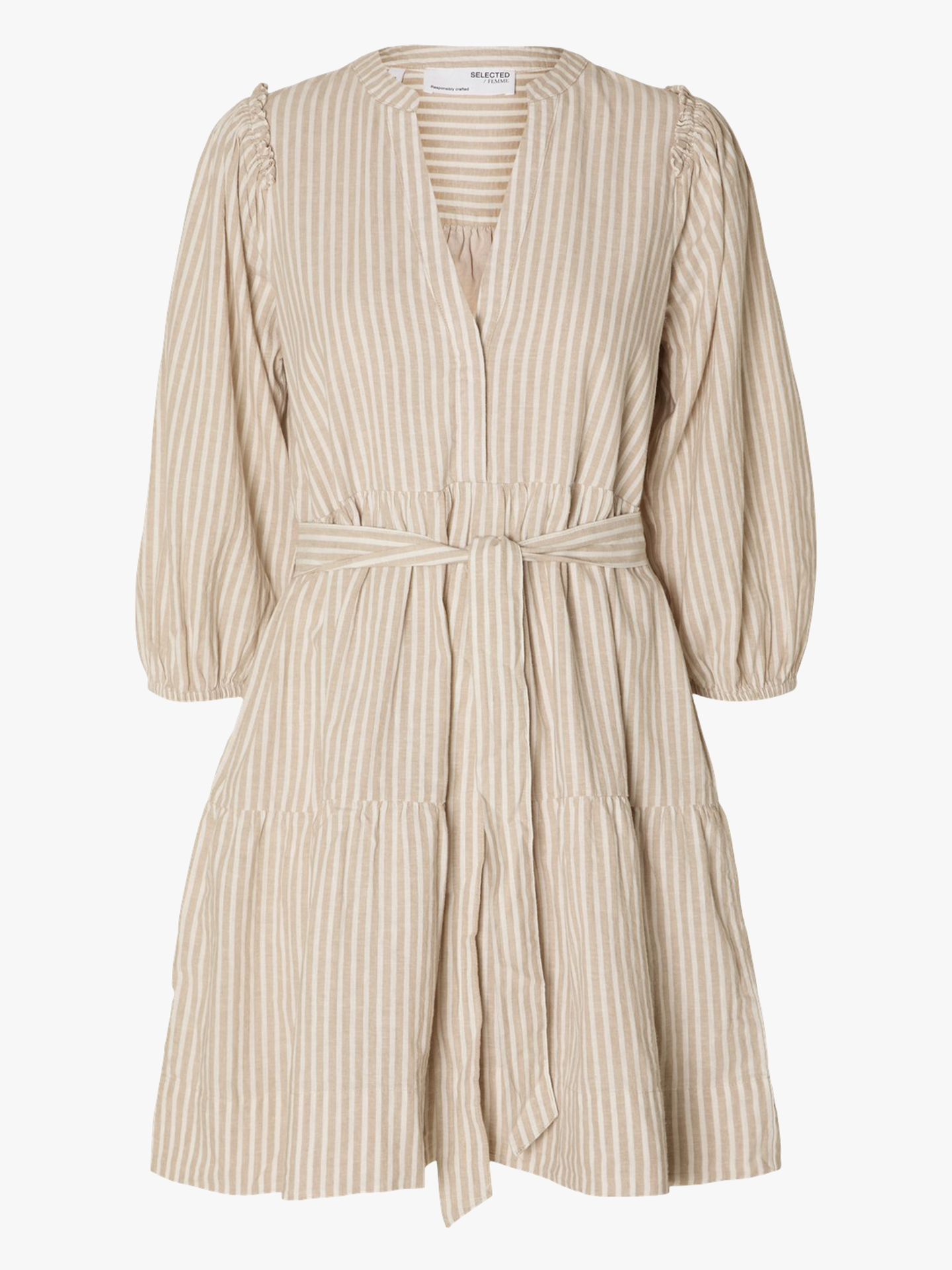 Hillie Striped 3/4 Short Linen Dress