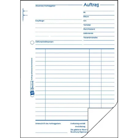 Avery Zweckform 756 Auftrag, A5, mit Blaupapier, 2x50 Blatt
