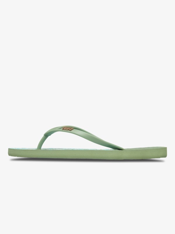 New Viva Printed Tongs Vert Femme