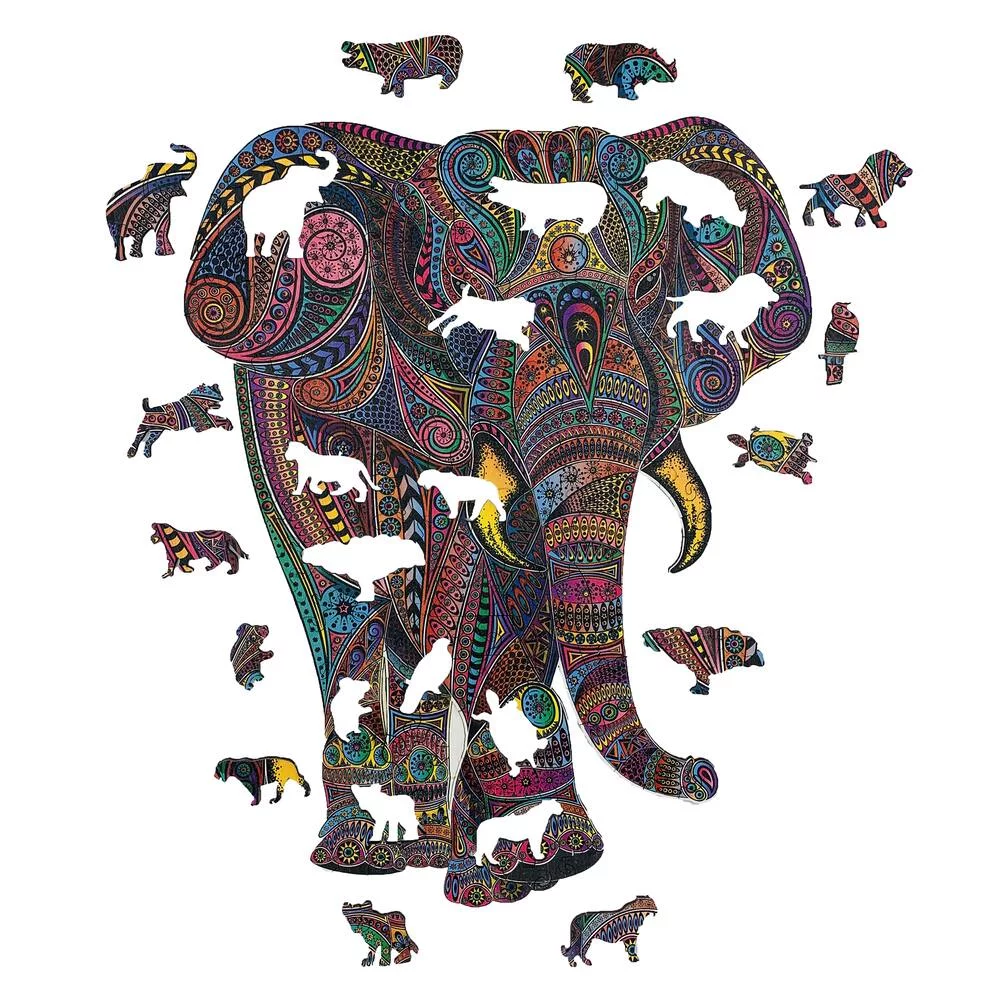 PUZZLE EN BOIS 190 PIECES - L'ELEPHANT IMPERIAL