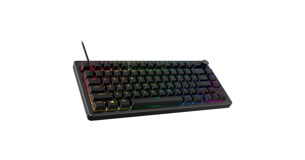 HyperXHyperX Alloy Rise 75, gaming toetsenbord  (Zwart, US lay-out, HyperX Red, 75%, RGB leds, PBT Keycaps, hot swap)
