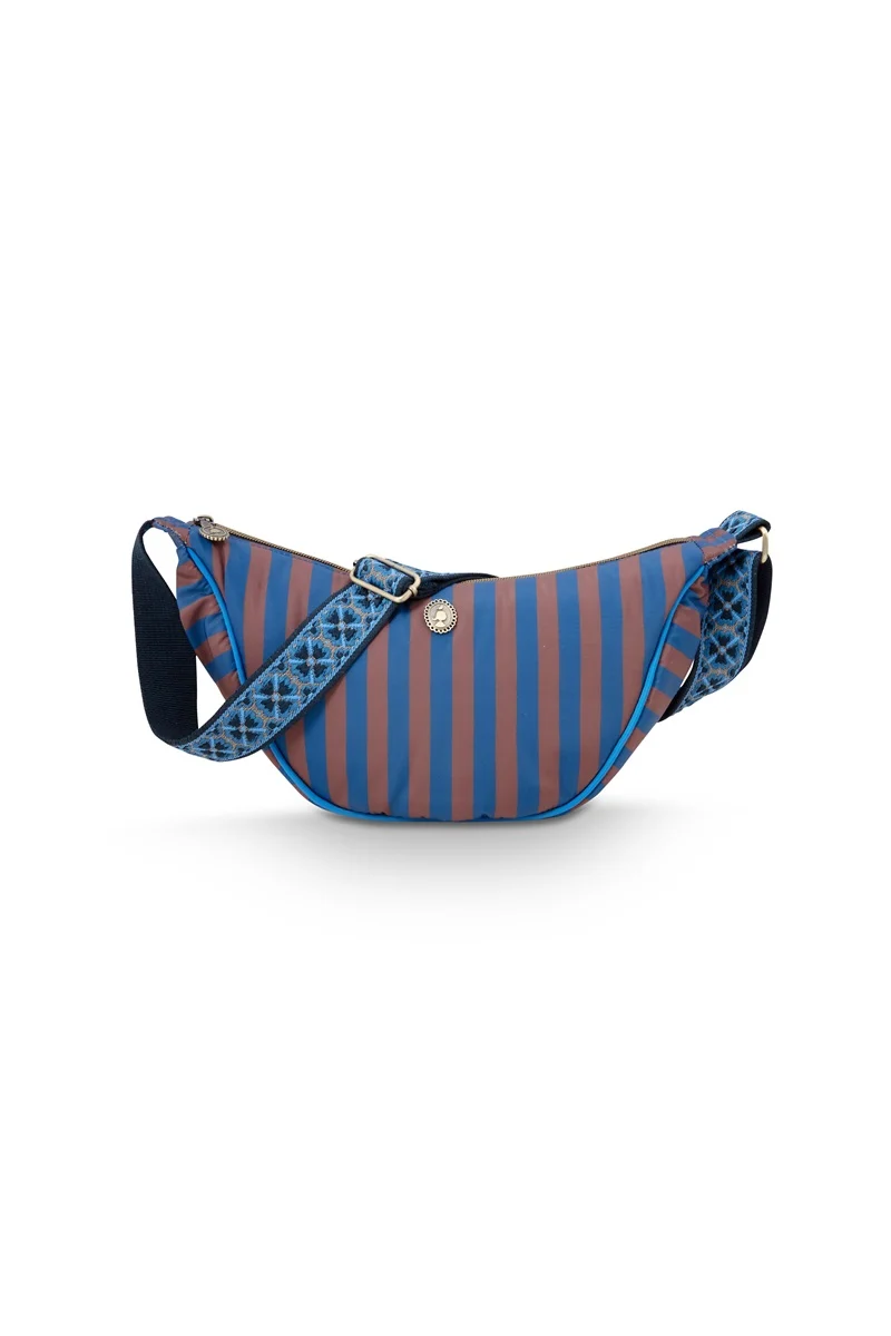 Pip Studio Freya Half Moon Cross Body Bag Stripe Blue