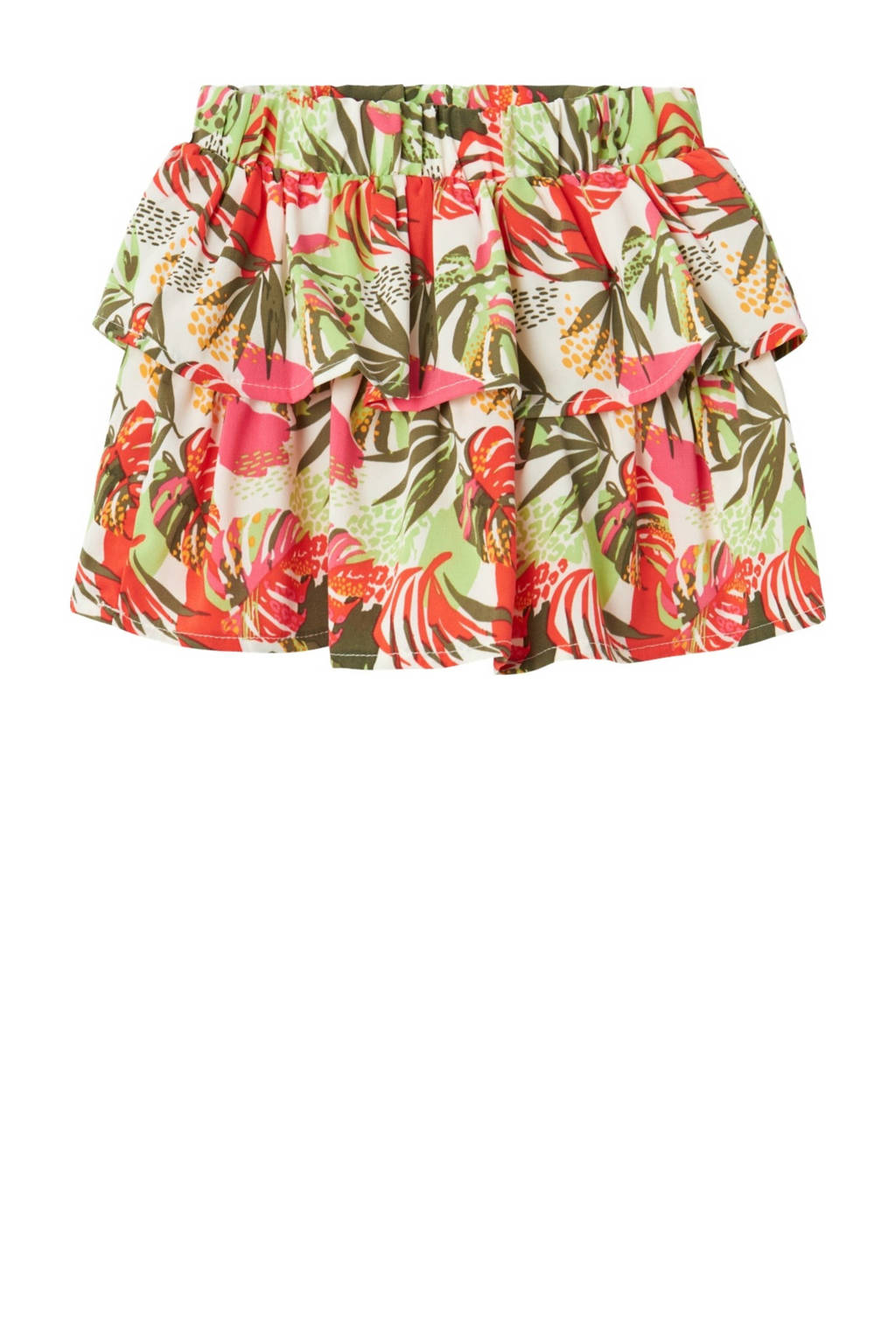 NAME IT gebloemde rok NMFVINAYA groen/rood/wit
