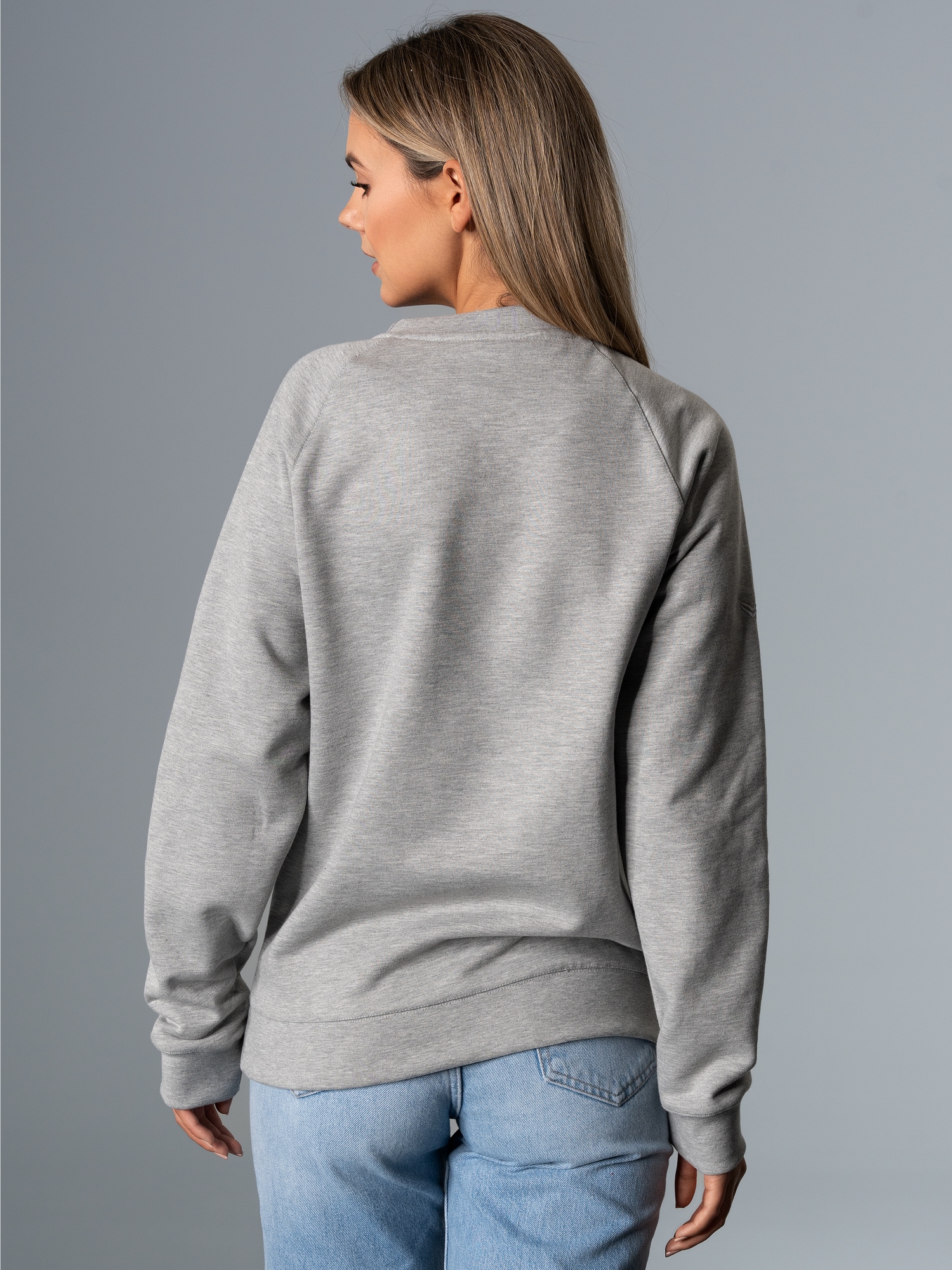 Sweatshirt mit angerauter Innenseite Grau-melange