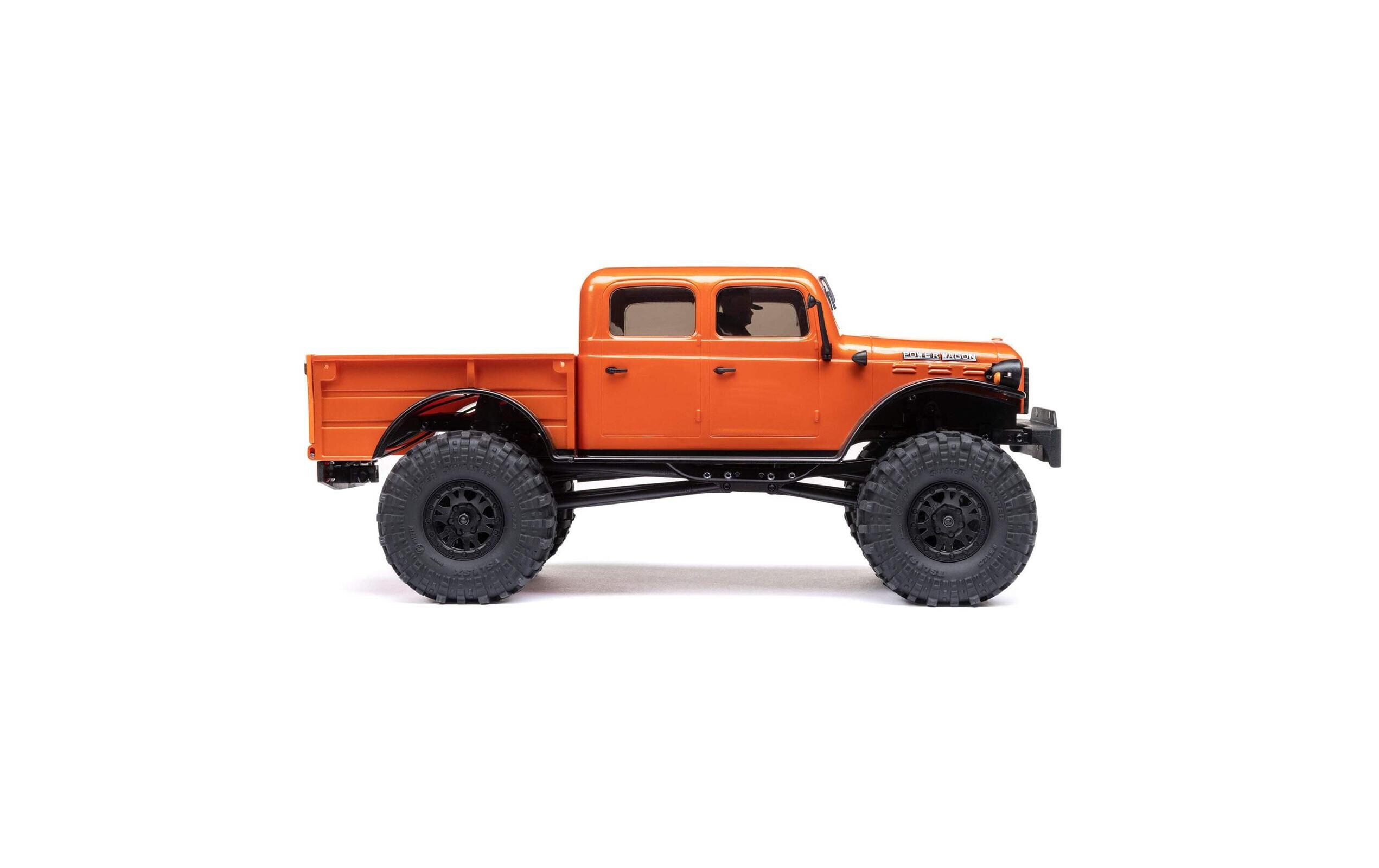 Scale Crawler SCX24 Dodge Power Wagon Orange, 1:24, RTR<br>Kleiner 4wd Rock Crawler mit 4-Türiger Powerwagon Karosserie
