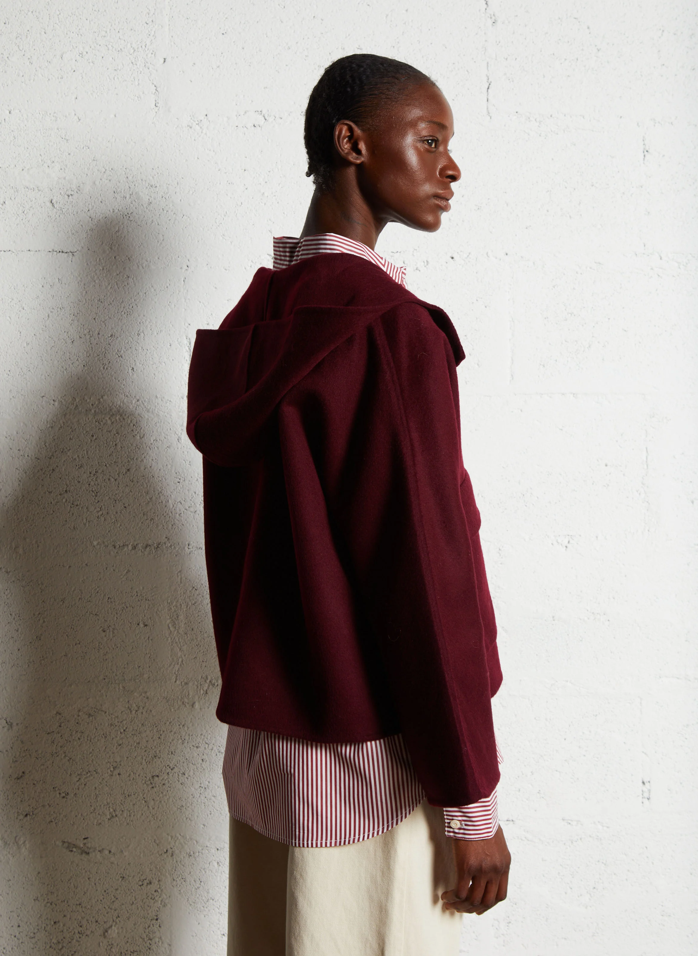 KOVE - Manteau ample col montant en laine mélangée | Violet