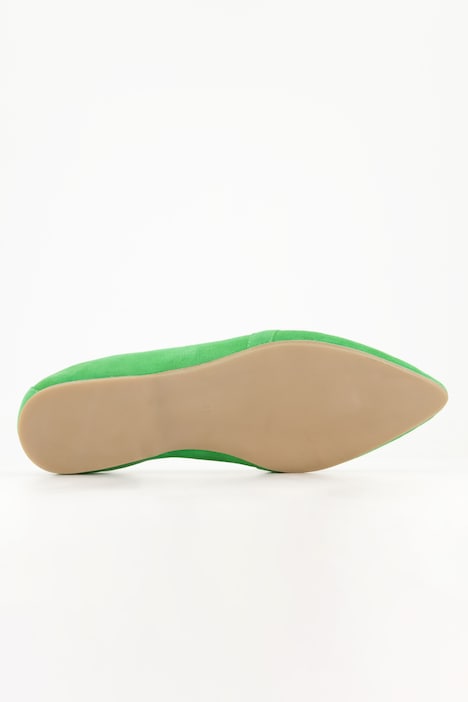Leder-Ballerinas, Veloursleder, elastische Ferse, Weite H