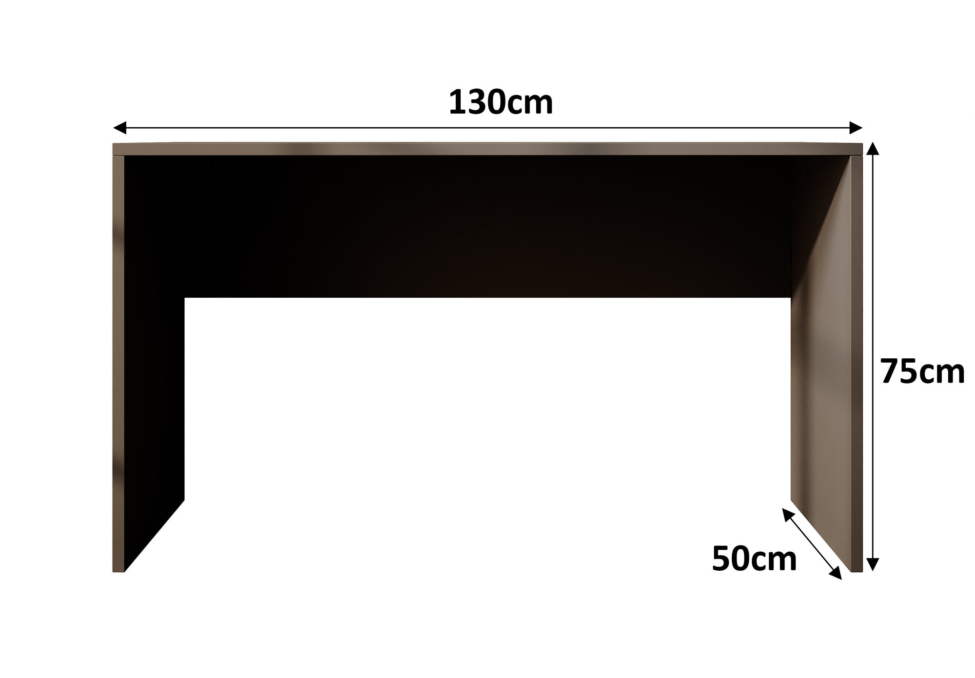 Apoda 2 - Bureau - Zwart - 130x50 cm
