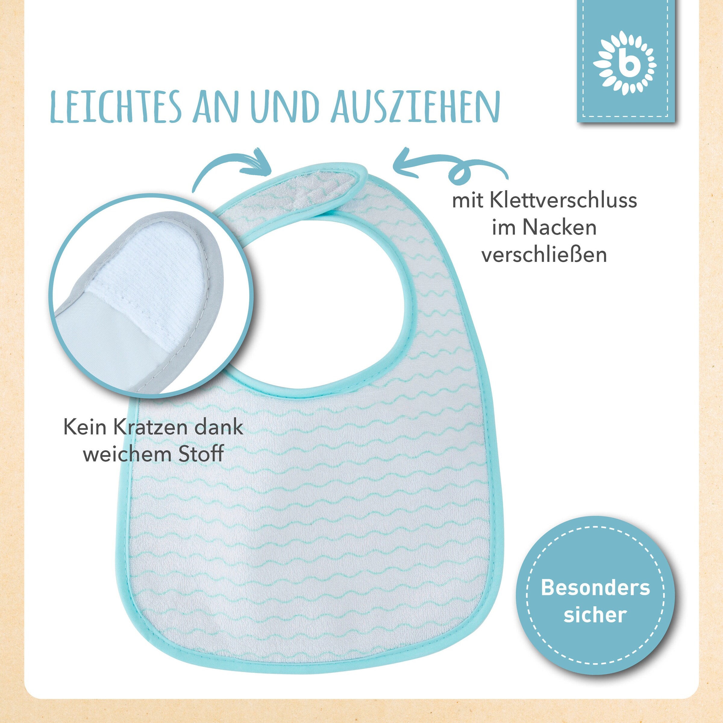 Bieco Lätzchen 5er Pack Türkis