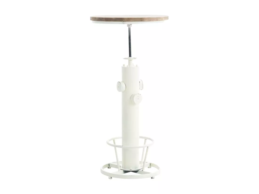 Lot de 2 Table haute - rond Ø 54 cm - Métal - Blanc antique - Ruhr